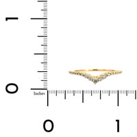 18K Yellow Gold V Shaped Diamond Band