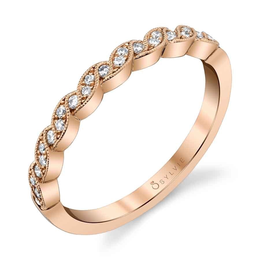 18K Yellow Gold Wave Diamond Band