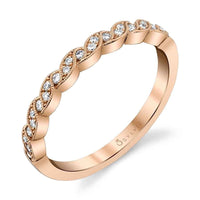 18K Yellow Gold Wave Diamond Band