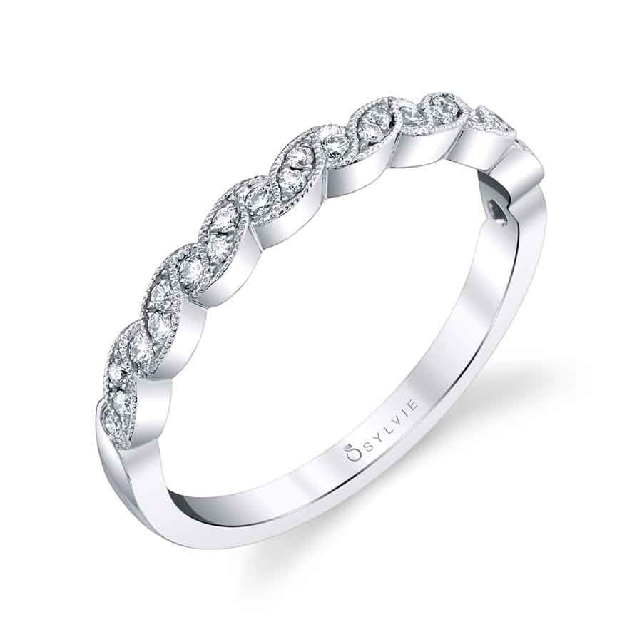 18K Yellow Gold Wave Diamond Band