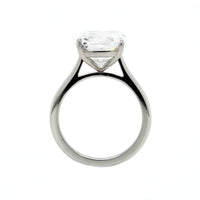 Platinum 4 Prong Cathedral Mounted Cushion Cut Diamond Engagement Ring