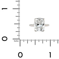 Platinum 4 Prong Cathedral Mounted Cushion Cut Diamond Engagement Ring