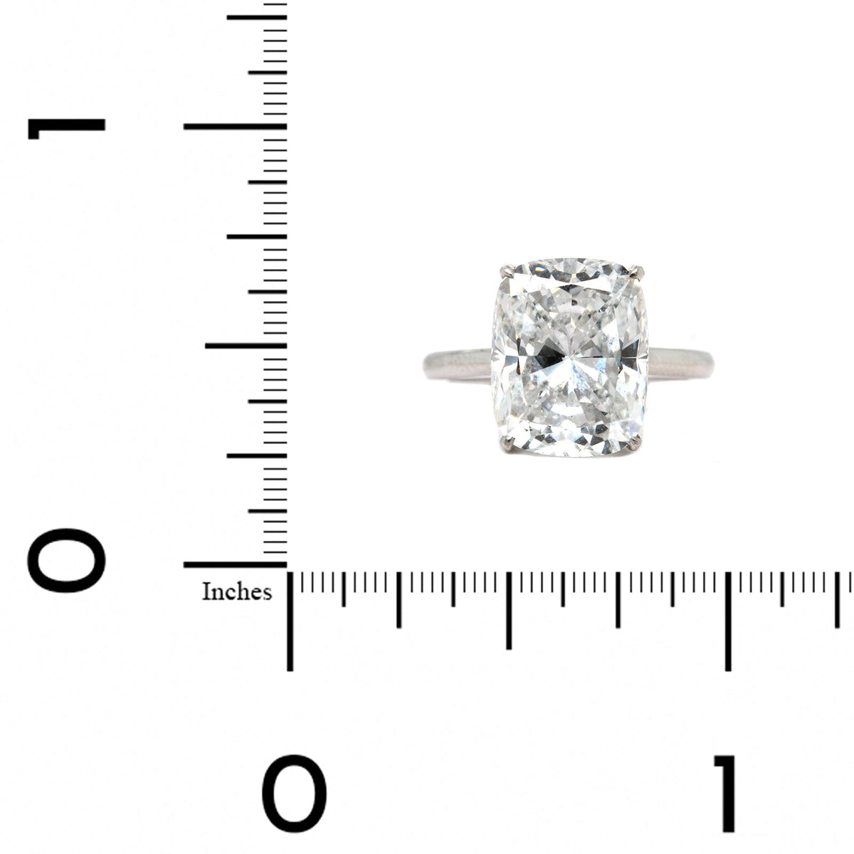 Platinum 4 Prong Cathedral Mounted Cushion Cut Diamond Engagement Ring