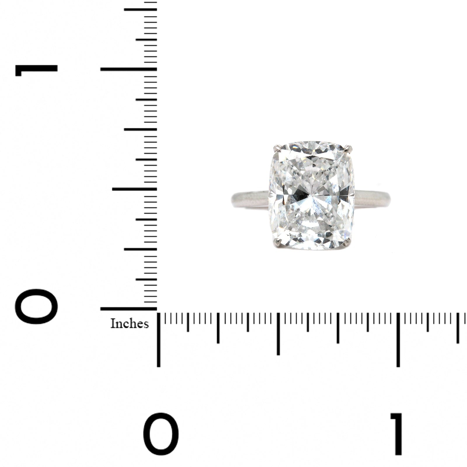 Platinum 4 Prong Cathedral Mounted Cushion Cut Diamond Engagement Ring