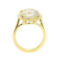 18K Yellow Gold Cushion Cut Diamond Ring