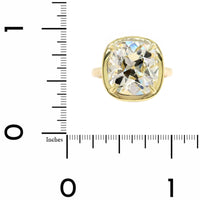 18K Yellow Gold Cushion Cut Diamond Ring
