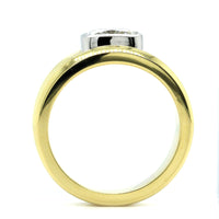 18K Yellow Gold Bezel Set Cushion Diamond Engagement Ring