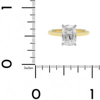 18K Yellow Gold 4 Prong Cushion Shaped Diamond Engagement Ring