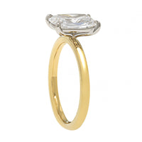 18K Yellow Gold 4 Prong Cushion Shaped Diamond Engagement Ring