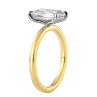 18K Yellow Gold 4 Prong Cushion Shaped Diamond Engagement Ring
