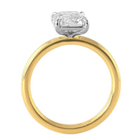 18K Yellow Gold 4 Prong Cushion Shaped Diamond Engagement Ring