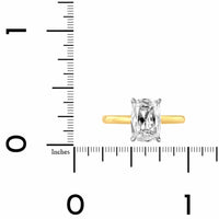 18K Yellow Gold 4 Prong Cushion Shaped Diamond Engagement Ring