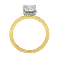 18K Yellow Gold 4 Prong Cushion Shaped Diamond Engagement Ring