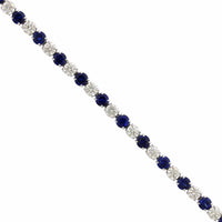 18K White Gold Sapphire and Diamond Tennis Bracelet
