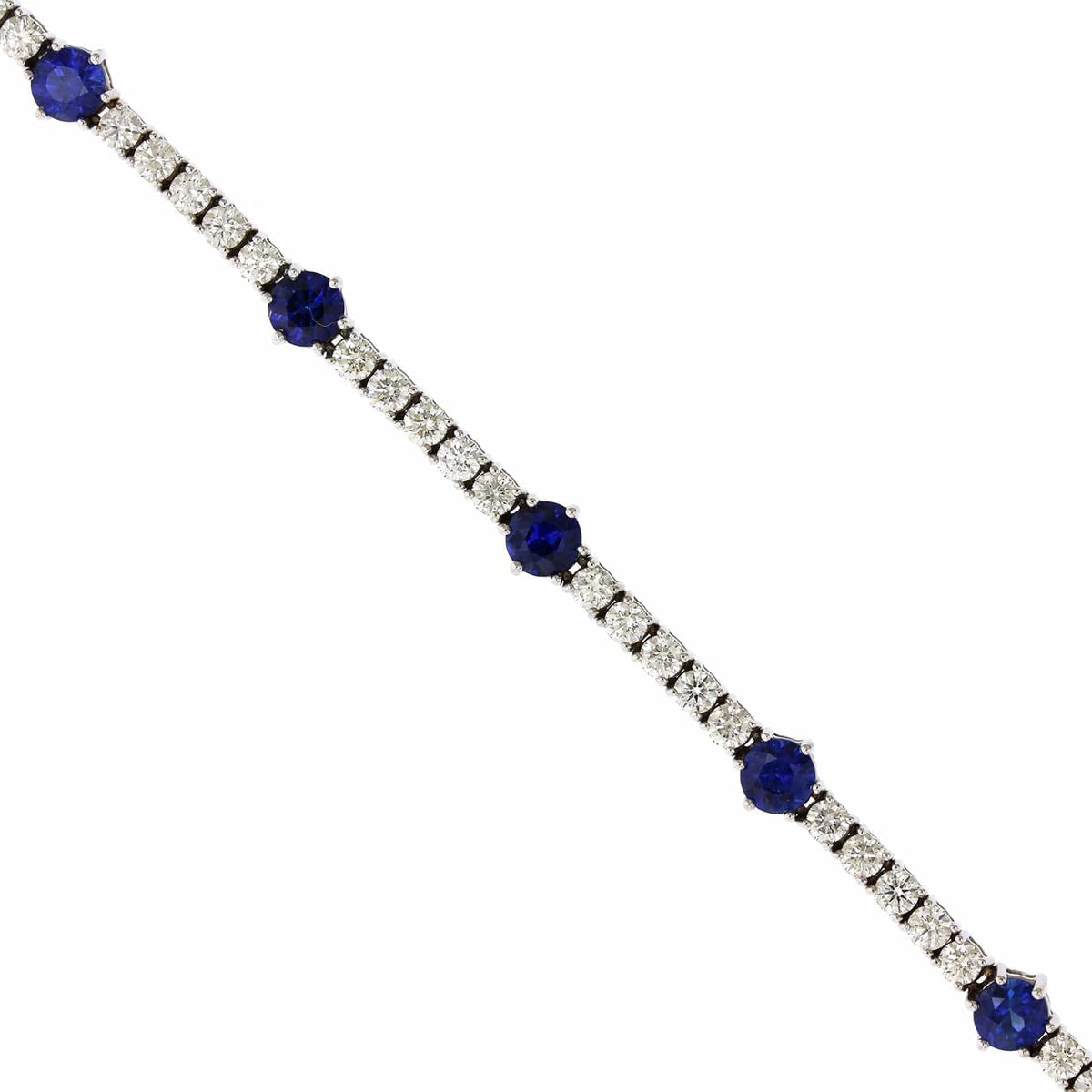 18K White Gold Sapphire and Diamond Tennis Bracelet
