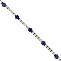 18K White Gold Sapphire and Diamond Tennis Bracelet