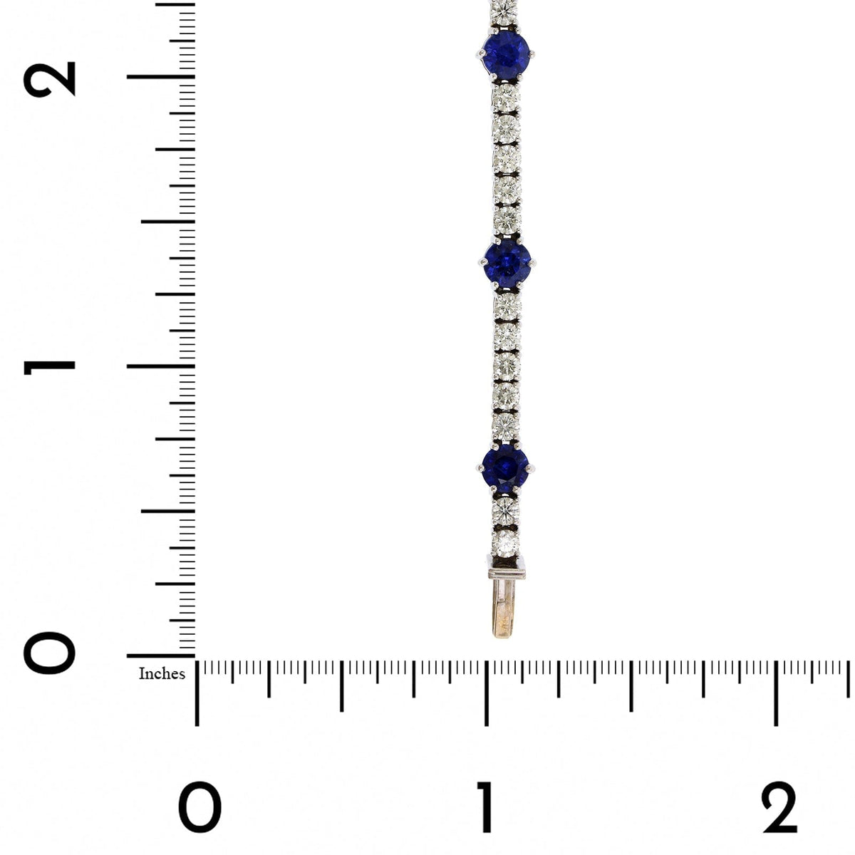 18K White Gold Sapphire and Diamond Tennis Bracelet
