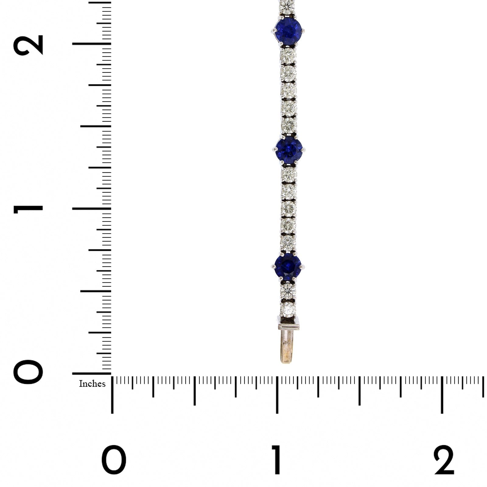 18K White Gold Sapphire and Diamond Tennis Bracelet