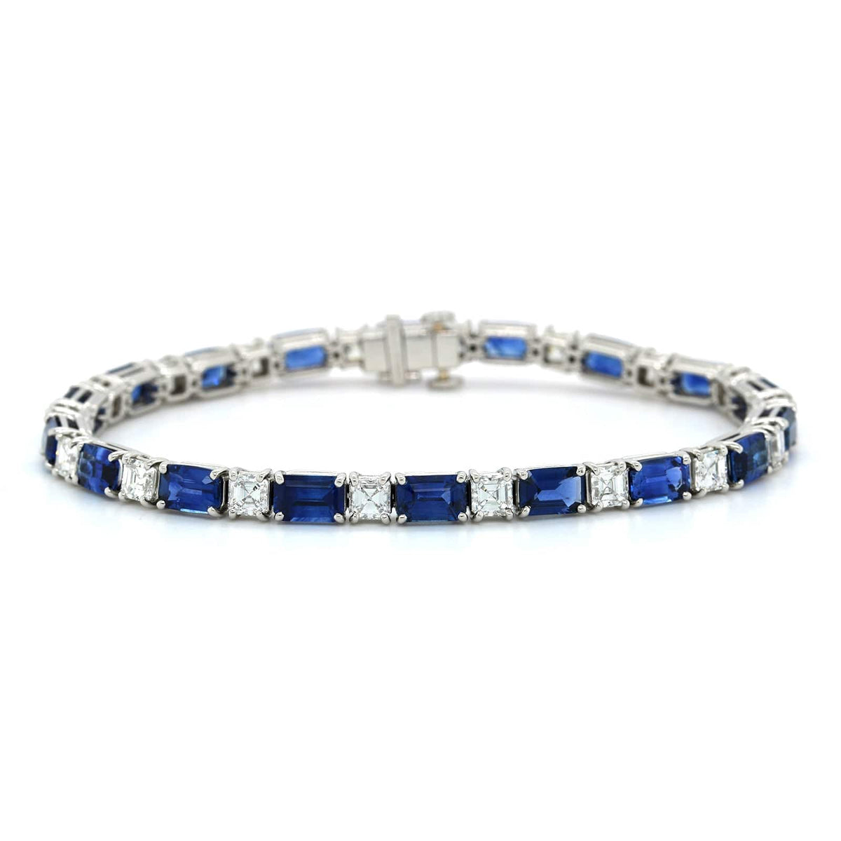 Platinum Sapphire and Diamond Bracelet