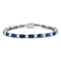 Platinum Sapphire and Diamond Bracelet