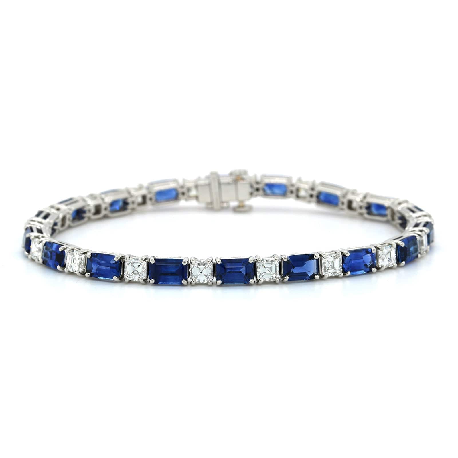 Platinum Sapphire and Diamond Bracelet