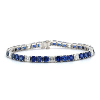 Platinum Sapphire and Diamond Bracelet