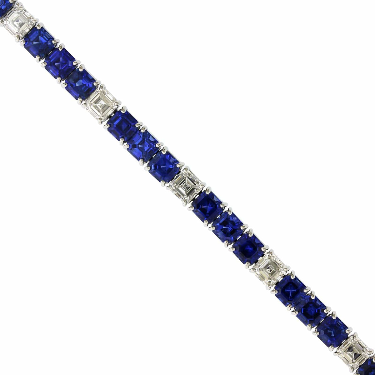 Platinum Sapphire and Diamond Bracelet