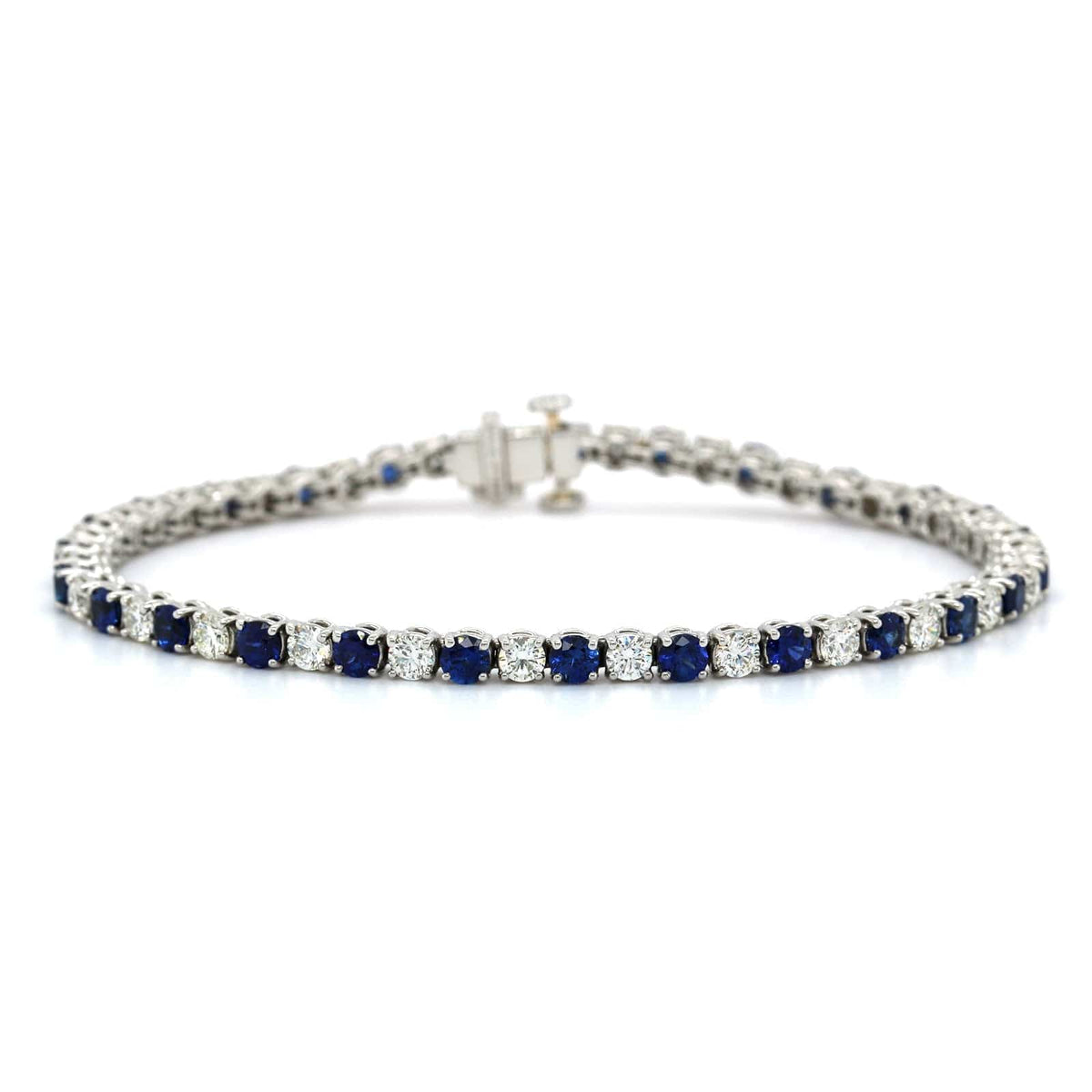 Platinum Sapphire and Diamond Bracelet