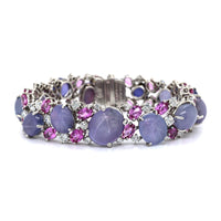 Platinum Purple Star Sapphire and Diamond Bracelet