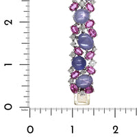Platinum Purple Star Sapphire and Diamond Bracelet