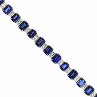 Platinum Sapphire & Diamond Stretch Bracelet