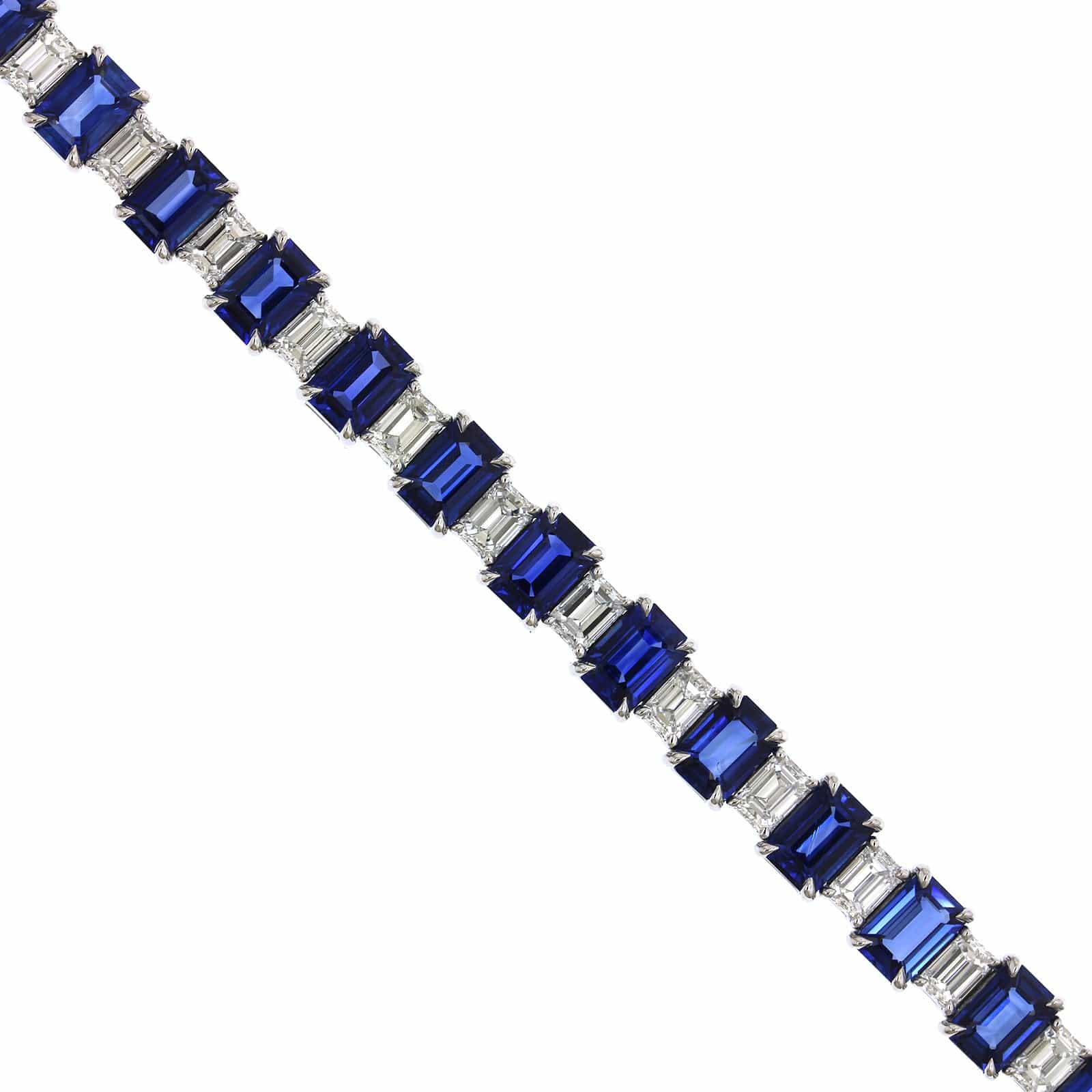 Platinum Sapphire & Diamond Stretch Bracelet