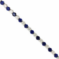 Platinum Diamond and Sapphire Tennis Bracelet