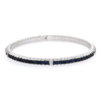 Zydo 18K White Gold Sapphire Diamond Stretch Bracelet