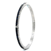 Zydo 18K White Gold Sapphire Diamond Stretch Bracelet