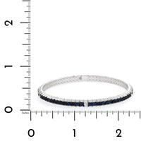 Zydo 18K White Gold Sapphire Diamond Stretch Bracelet