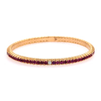 Zydo 18K Rose Gold Pink Sapphire & Diamond Stretch Bracelet