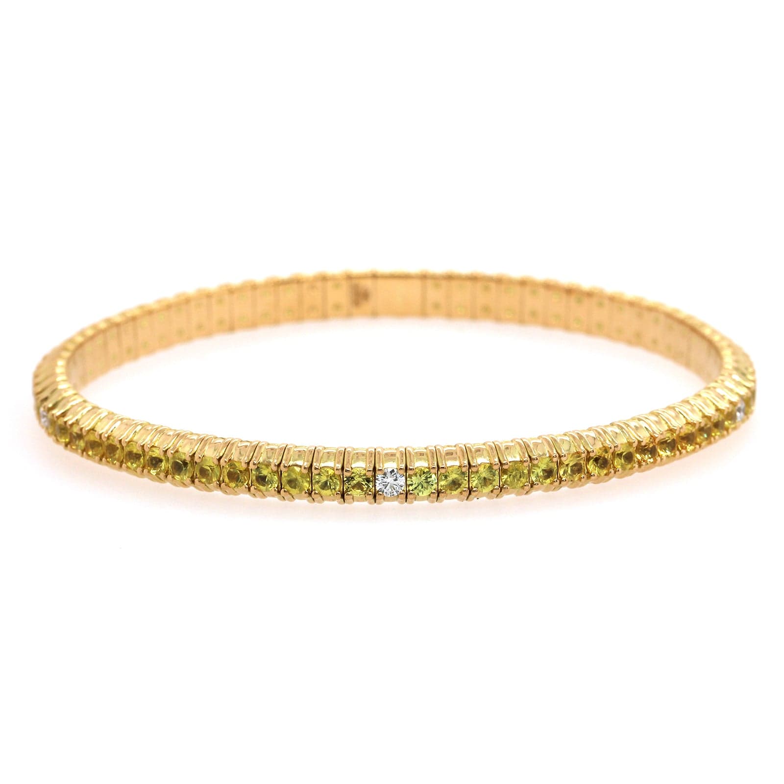 Zydo 18K Yellow Gold Yellow Sapphire & Diamond Stretch Bracelet