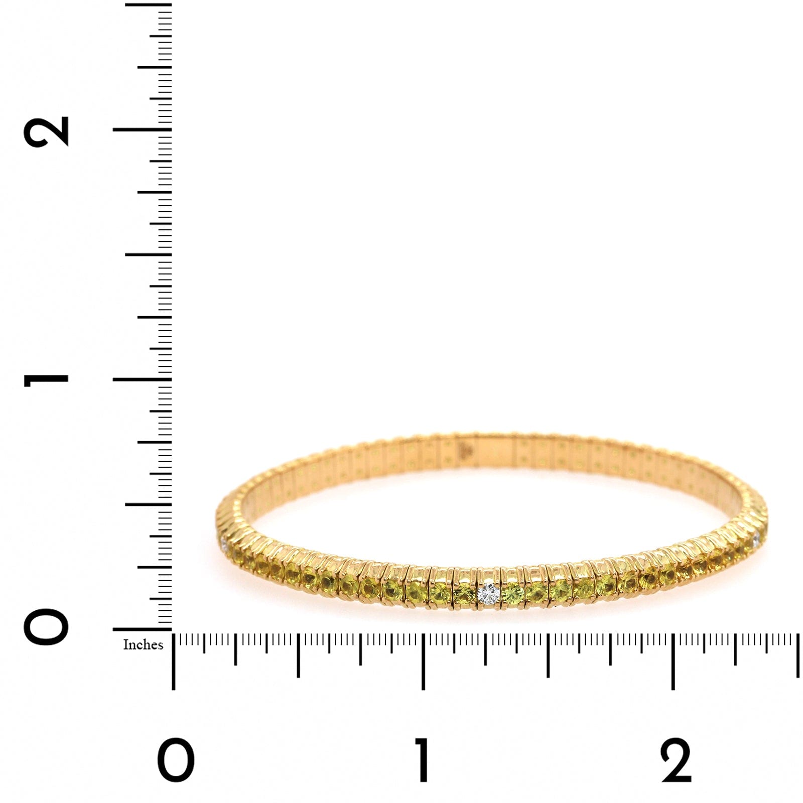 Zydo 18K Yellow Gold Yellow Sapphire & Diamond Stretch Bracelet