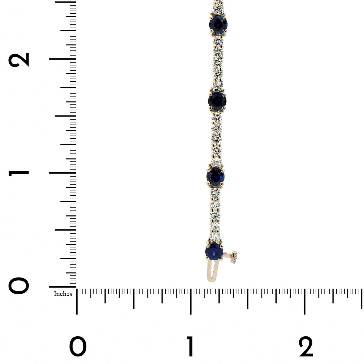Platinum Sapphire and Diamond Line Bracelet