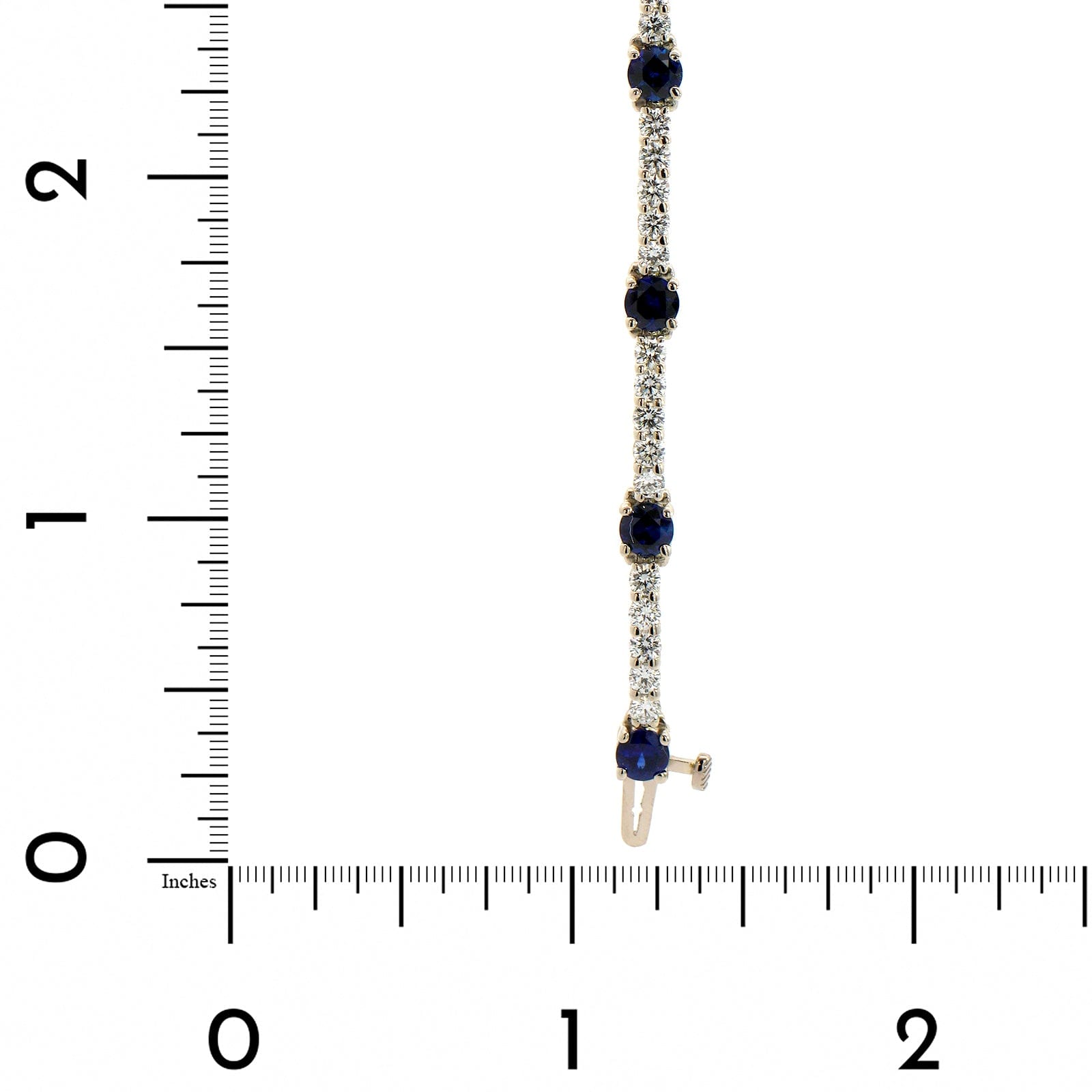 Platinum Sapphire and Diamond Line Bracelet