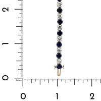 Platinum Alternating Sapphire and Diamond Tennis Bracelet