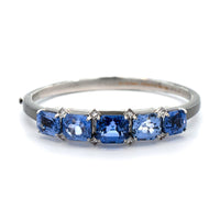 Eclat Jewels 18K White Gold Sapphire and Diamond Bracelet