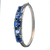 Eclat Jewels 18K White Gold Sapphire and Diamond Bracelet