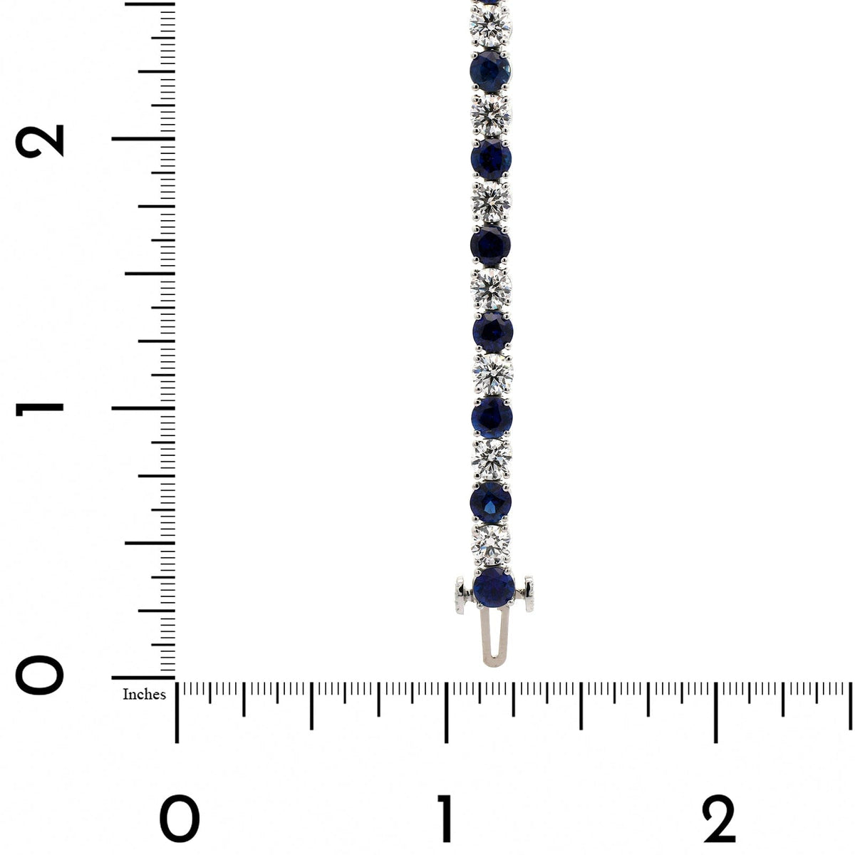 Platinum Alternating Sapphire and Diamond Tennis Bracelet
