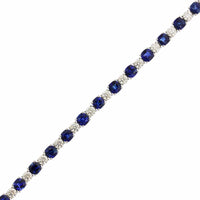 Platinum Alternating Sapphire and Diamond Tennis Bracelet