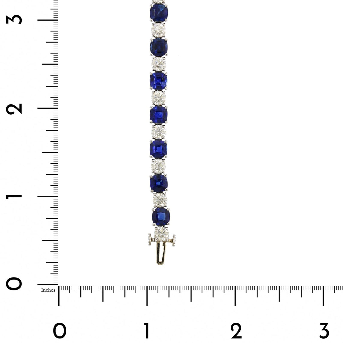 Platinum Alternating Sapphire and Diamond Tennis Bracelet