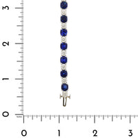 Platinum Alternating Sapphire and Diamond Tennis Bracelet