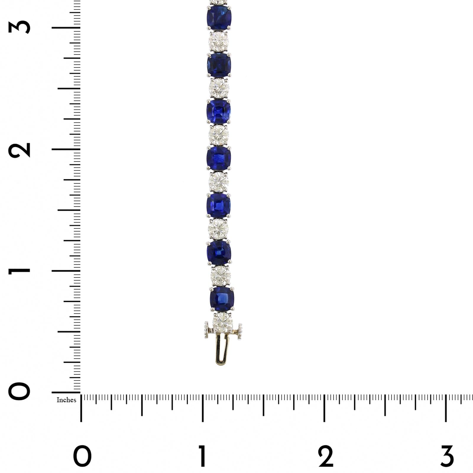 Platinum Alternating Sapphire and Diamond Tennis Bracelet
