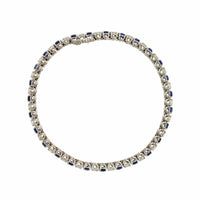 Platinum Alternating Sapphire and Diamond Tennis Bracelet